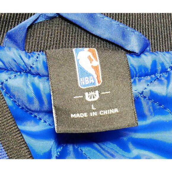 NEW GOLDEN STATE WARRIORS SATIN BLUE NBA TEAM EMBROIDERED JACKET MSRP $125 - L - Picture 7 of 8